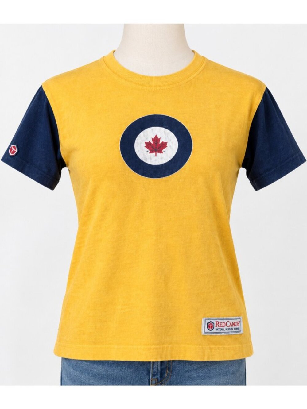 Red Canoe Canadian Maple Leaf  T Shirt size 6 Blue Yellow Embroidered Preppy